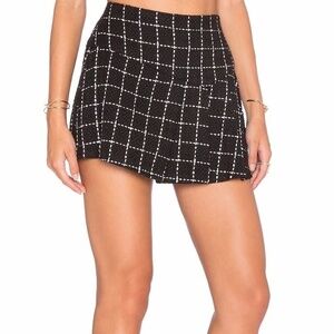 NEW BCBGeneration plaid Tweed mini Skirt Side Pleat Grid Size 4 preppy hipster
